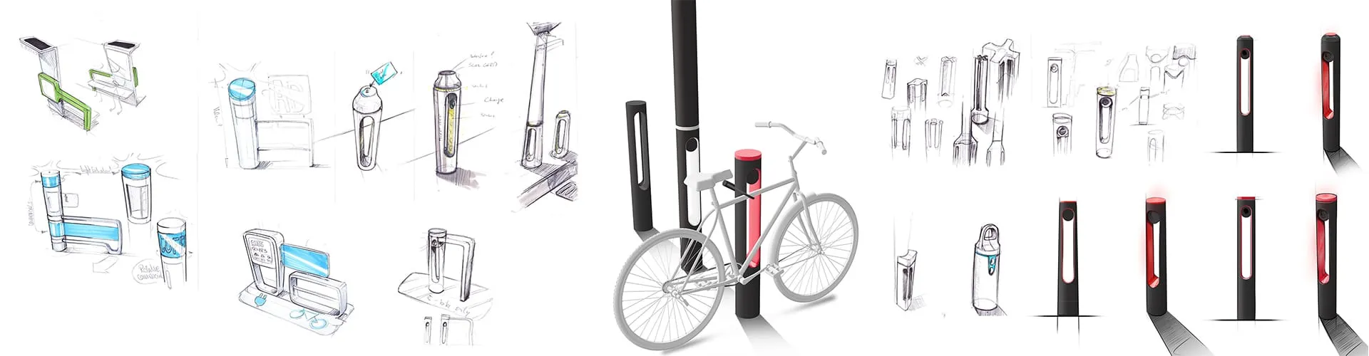 SMARTPOLE E-Bike-Ladestation im urbanen Umfeld mit minimalistisch-architektonischem Design