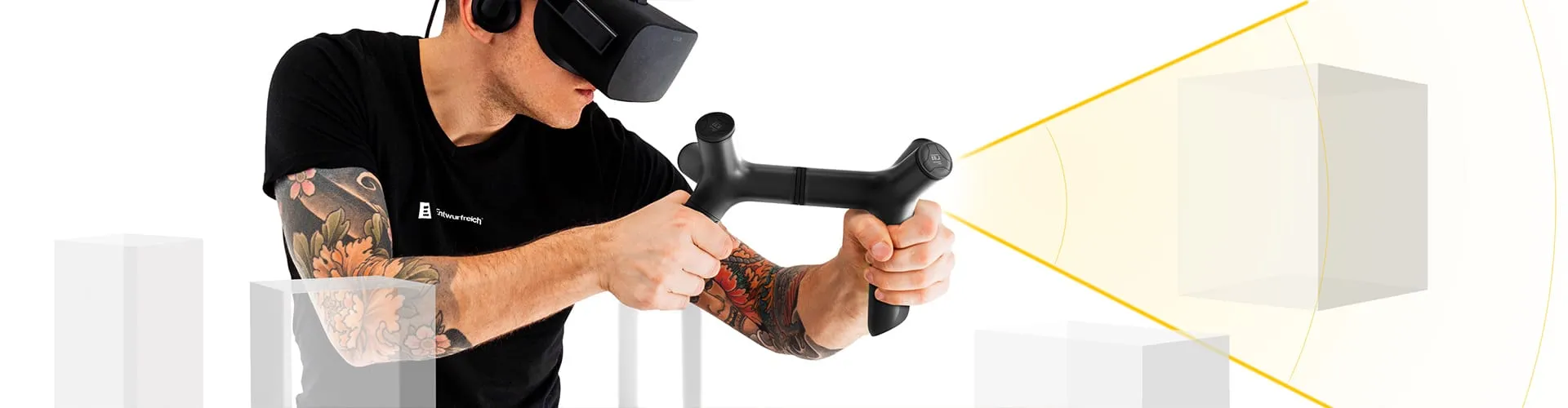 Mixed Reality Controller — VR-Handheld, in dem User Experience, Industriedesign und Engineering zu einem Produkt verschmelzen. German Design Award 2020.