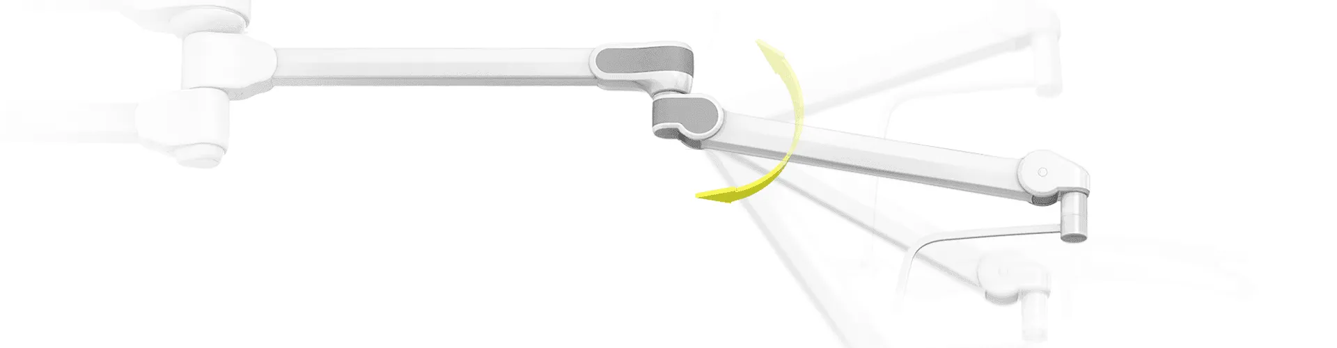 VALIA Höhenverstellungsbereich: Ondal Medizindesign-Arm schwenkt durch vollen vertikalen Bogen im OP