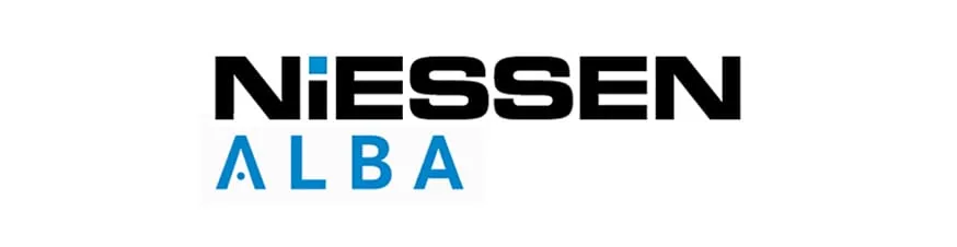 Niessen Alba Markenlogo — spanische Marktvariante des Busch-art linear Schalterprogramms